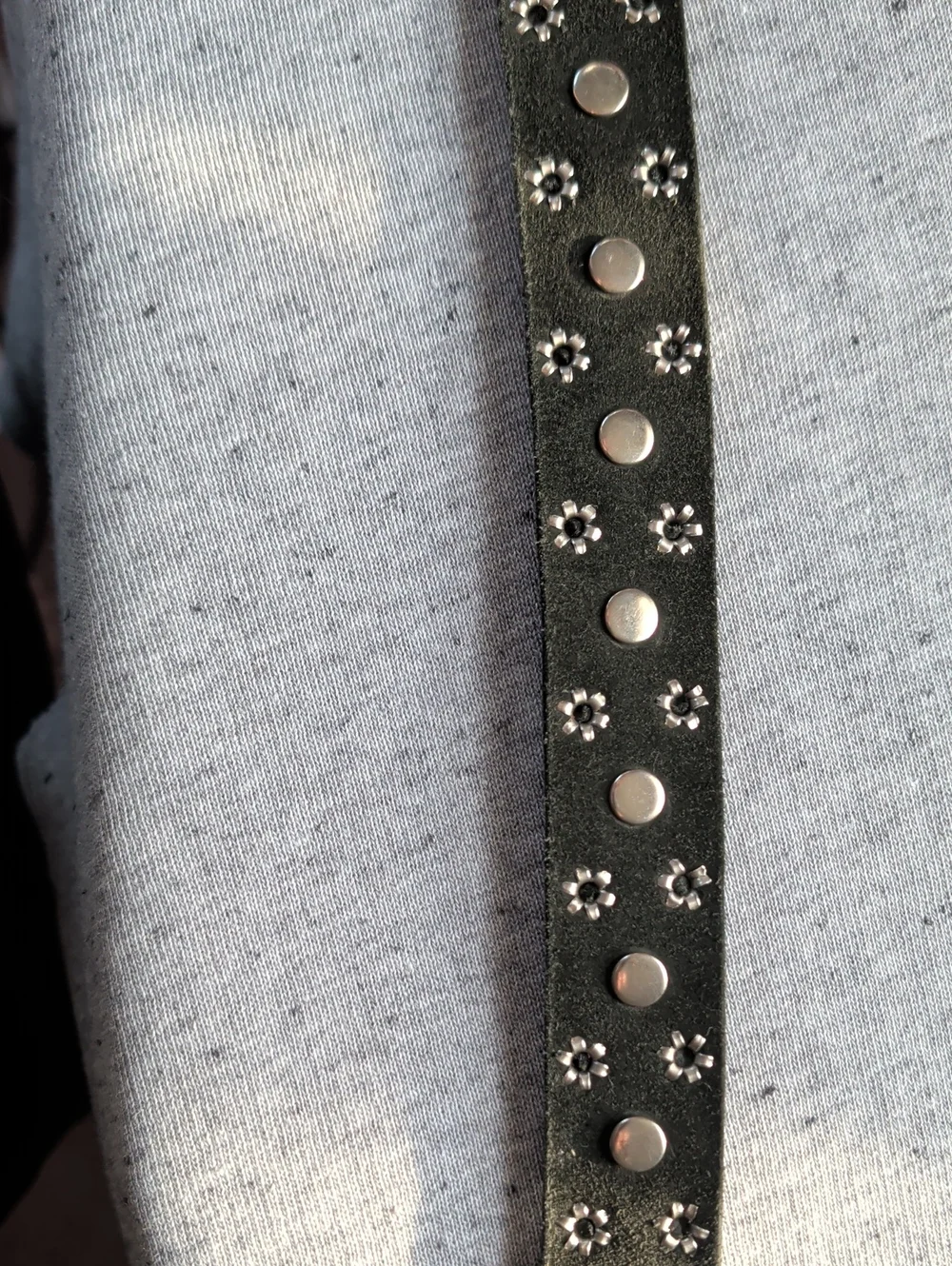 Black Studded Leather Belt 38